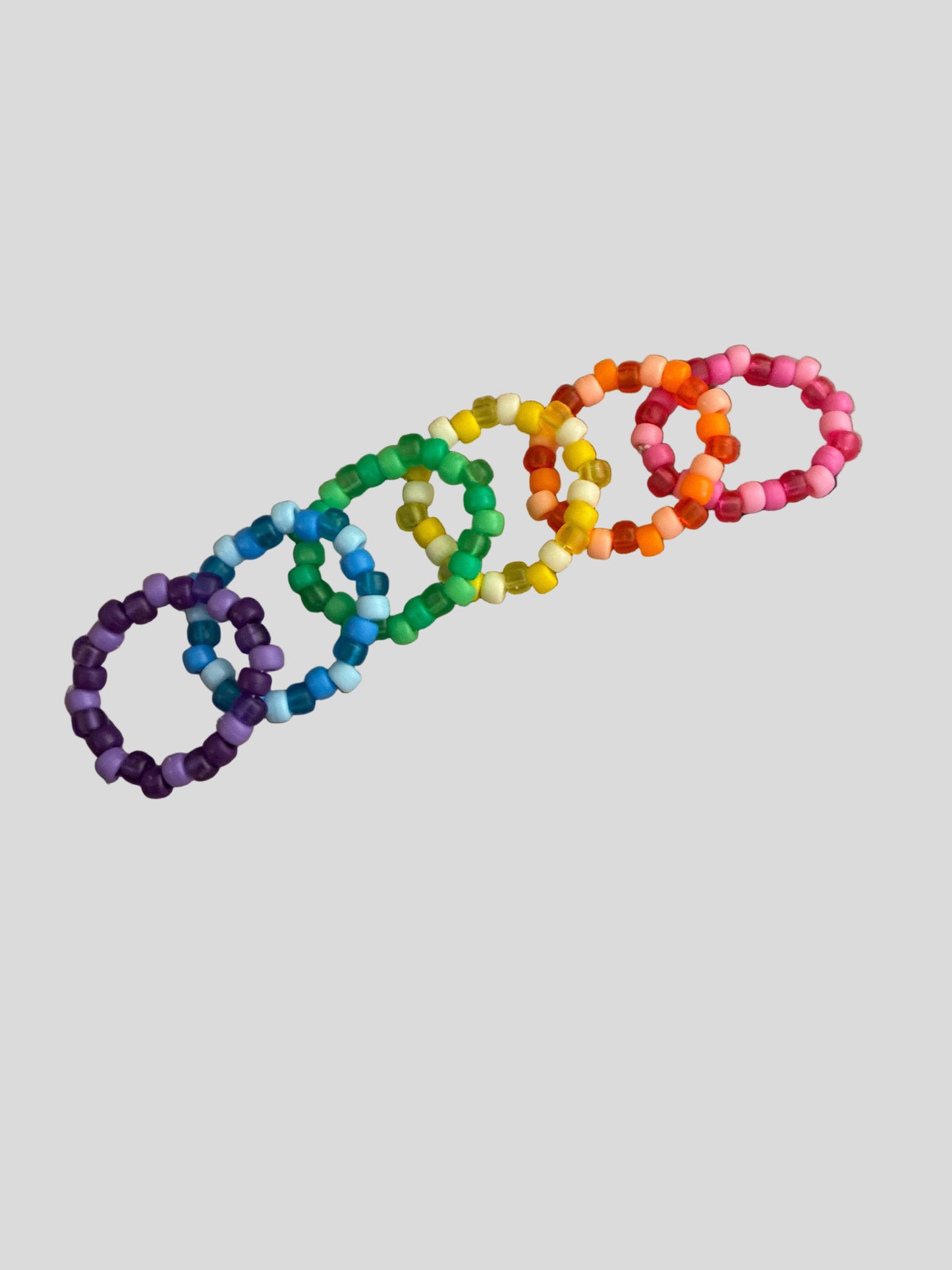 Rainbow bracelet set.