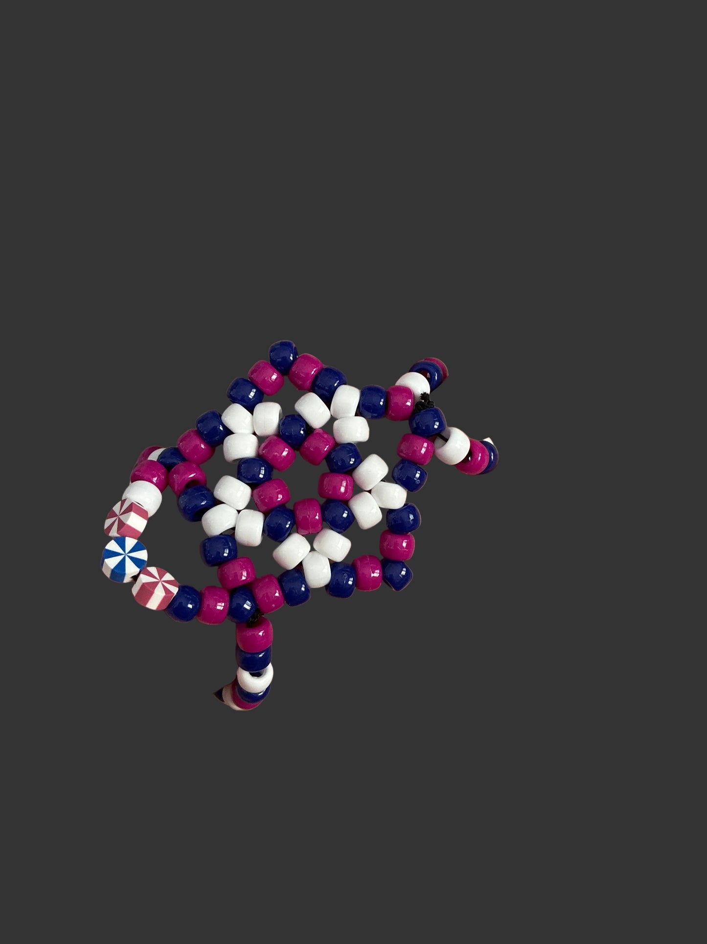 Purple, navy, white star glove