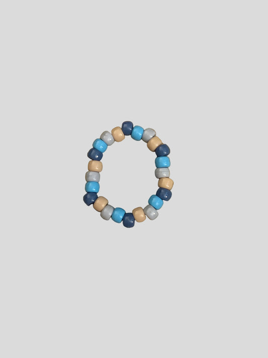 Blue, navy, gray, tan bracelet